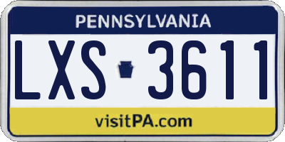 PA license plate LXS3611