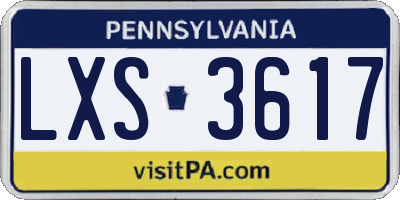PA license plate LXS3617
