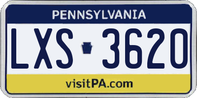 PA license plate LXS3620