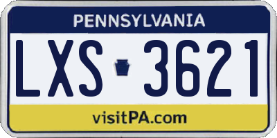 PA license plate LXS3621