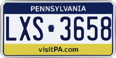 PA license plate LXS3658