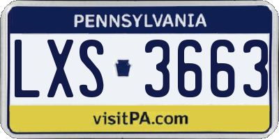 PA license plate LXS3663