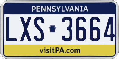 PA license plate LXS3664