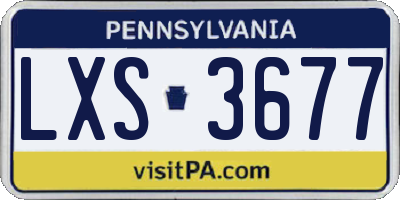 PA license plate LXS3677
