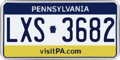 PA license plate LXS3682