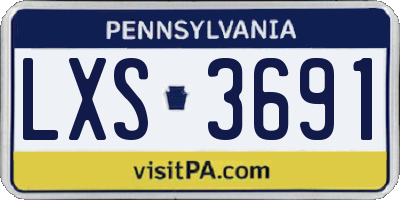 PA license plate LXS3691