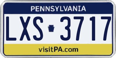 PA license plate LXS3717