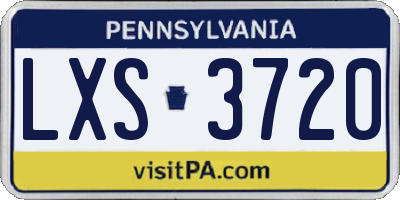 PA license plate LXS3720