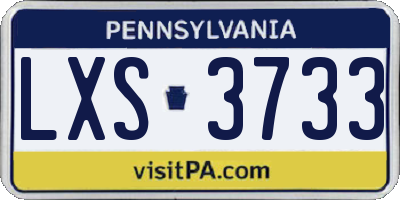 PA license plate LXS3733