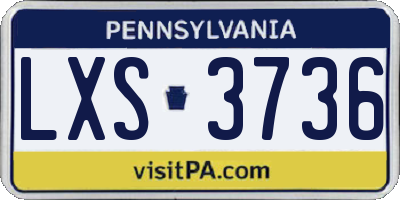 PA license plate LXS3736