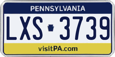 PA license plate LXS3739