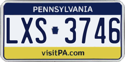 PA license plate LXS3746