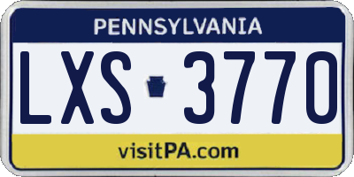 PA license plate LXS3770