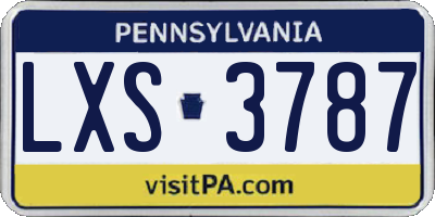 PA license plate LXS3787