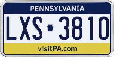 PA license plate LXS3810