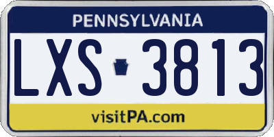 PA license plate LXS3813