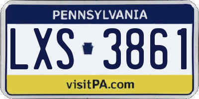 PA license plate LXS3861