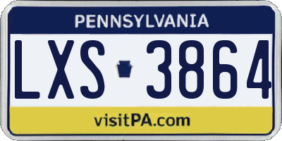 PA license plate LXS3864