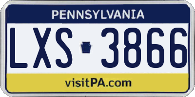 PA license plate LXS3866