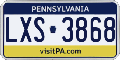 PA license plate LXS3868