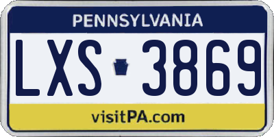 PA license plate LXS3869