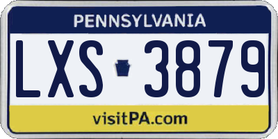 PA license plate LXS3879