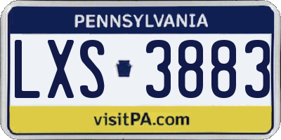 PA license plate LXS3883