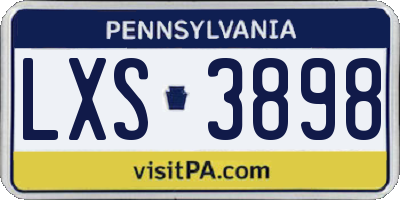 PA license plate LXS3898
