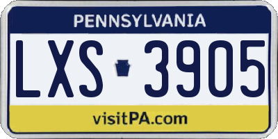 PA license plate LXS3905