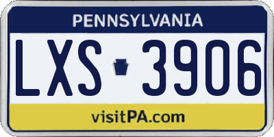 PA license plate LXS3906