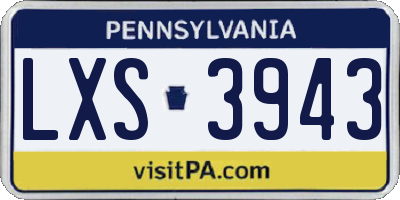 PA license plate LXS3943