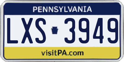 PA license plate LXS3949