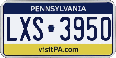PA license plate LXS3950