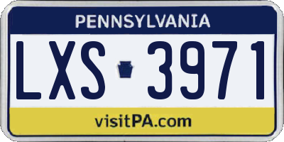 PA license plate LXS3971