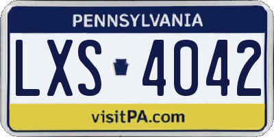 PA license plate LXS4042
