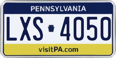 PA license plate LXS4050