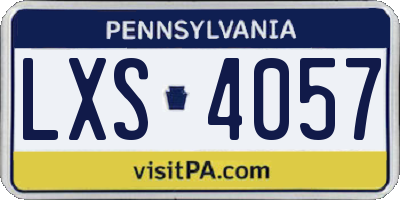 PA license plate LXS4057