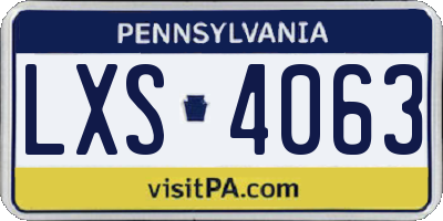 PA license plate LXS4063