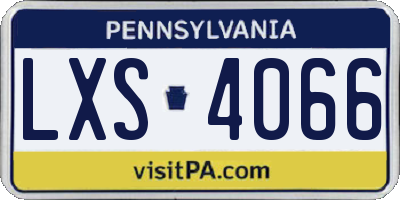PA license plate LXS4066