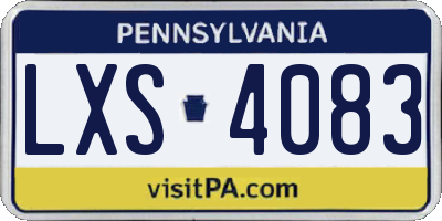 PA license plate LXS4083
