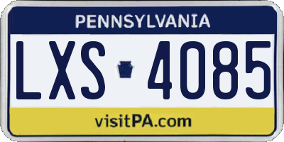PA license plate LXS4085
