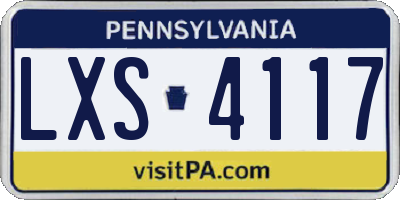 PA license plate LXS4117