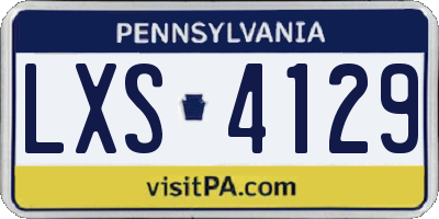 PA license plate LXS4129