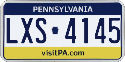 PA license plate LXS4145