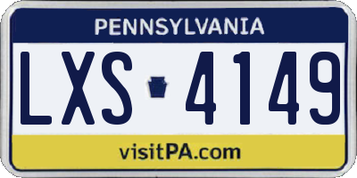 PA license plate LXS4149