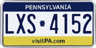 PA license plate LXS4152