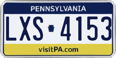 PA license plate LXS4153