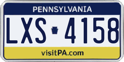 PA license plate LXS4158