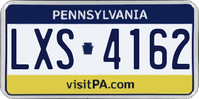 PA license plate LXS4162