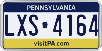 PA license plate LXS4164